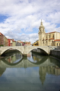 06340-Puente e Iglesia de San Antón. Río Nervión. Bilbao, Biz