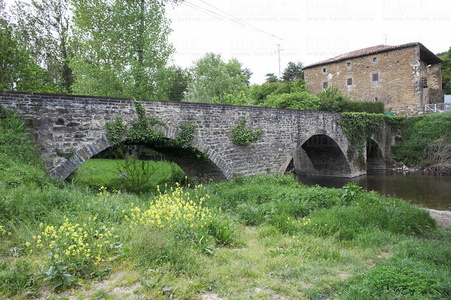 06666-Puente medieval sobre el río Arga. Irotz, Navarra
