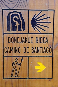08MOA0056-Panel del Camino de Santiago, Idiazabal, Gipuzkoa, Eus