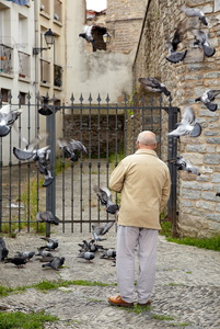 09PXE_507-Anciano dando de comer a palomas. Vitoria, Alava, Eusk