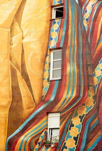 09PXE_514-Mural pintado en la fachada de una vivienda. Vitoria, 