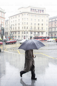 04717-Plaza Circular un día de lluvia. Bilbao Bizkaia Euskadi