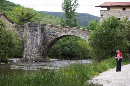 06676-Puente de la Rabia sobre el río Arga. Zubiri, Navarra