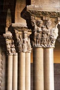 07462-Capiteles en el Claustro, Catedral de Santa Maria de Tudel