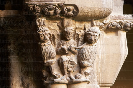 07464-Capiteles en el Claustro, Catedral de Santa Maria de Tudel
