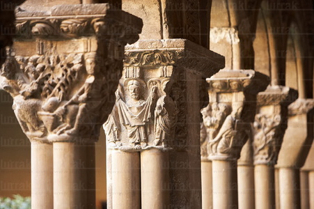 07470-Capiteles en el Claustro, Catedral de Santa Maria de Tudel